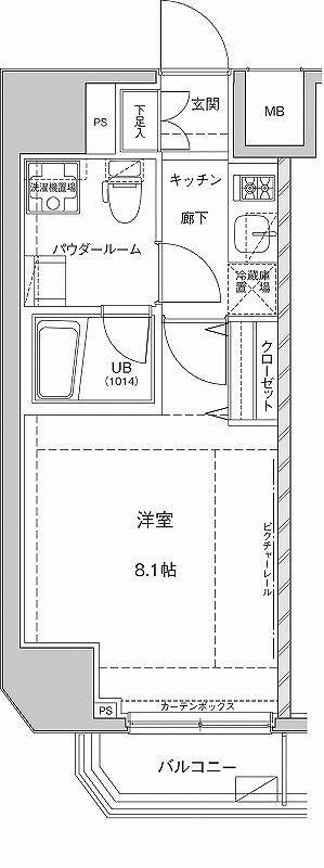 ジェノヴィア東大前グリーンヴェール(1K/10階)の間取り写真