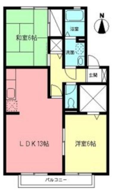 ルミエールAB(2LDK/1階)の間取り写真