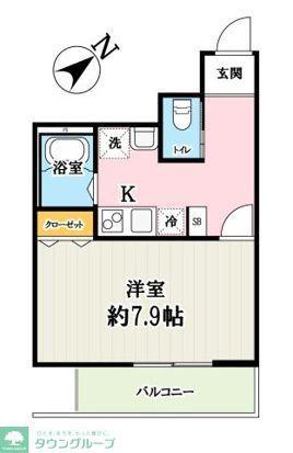 キャメル草加谷塚2丁目A棟(1K/3階)の間取り写真