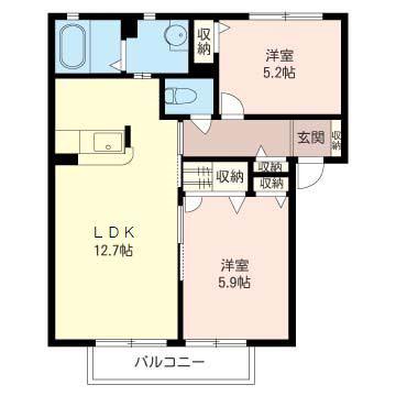 CALF BRIDGE(2LDK/2階)の間取り写真