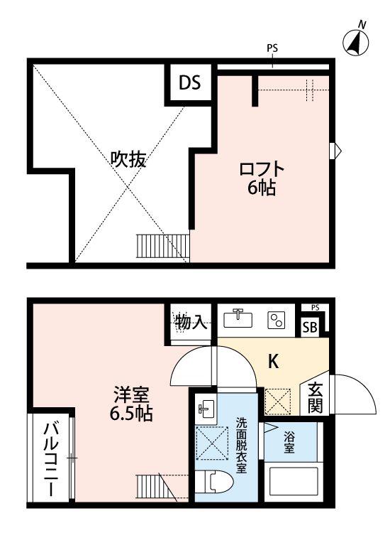 ラ・フロレゾン草加(1K/2階)の間取り写真