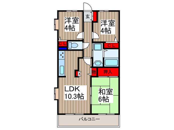 マ・メゾン寿(3LDK/5階)の間取り写真