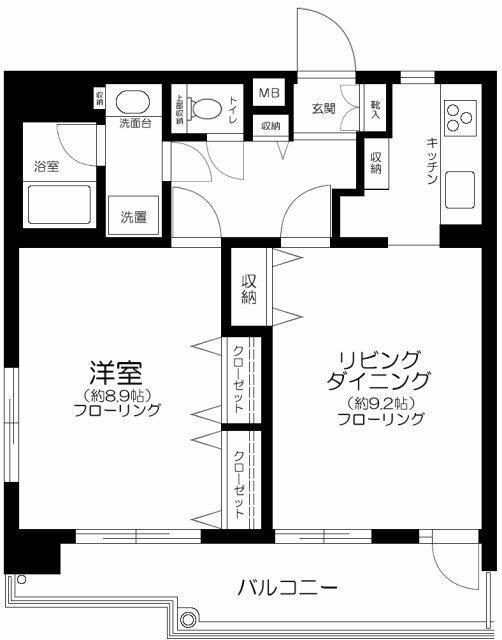 パルティール赤坂(1LDK/4階)の間取り写真