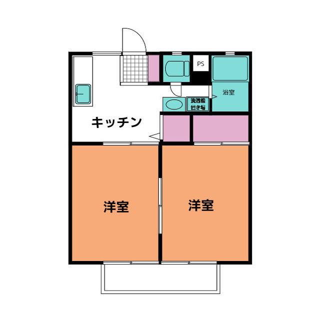 緑ヶ丘サンハイツ(2DK/2階)の間取り写真