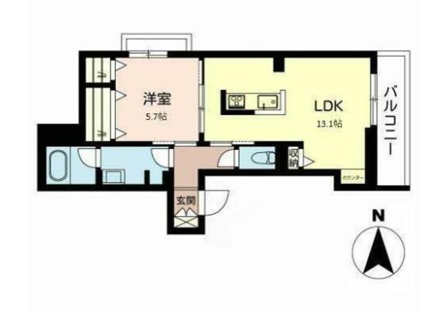 シャーメゾン姫路W(1LDK/2階)の間取り写真