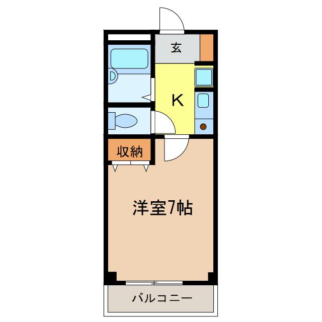 クレアール西川(1K/1階)の間取り写真