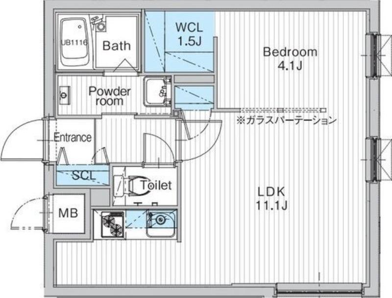 JANUS RESIDENCES南郷HILLS(1LDK/2階)の間取り写真