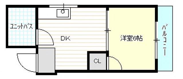 河原ハイツ(1K/3階)の間取り写真