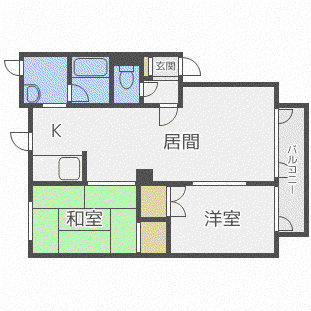 コーポ山川(2LDK/2階)の間取り写真