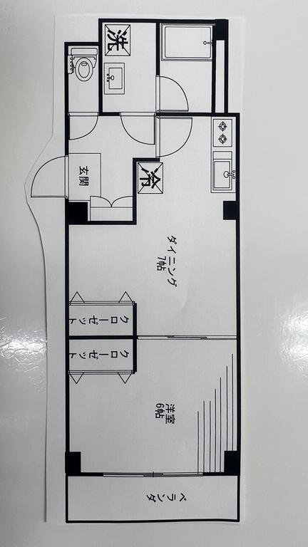 リネアディマレア(1DK/1階)の間取り写真