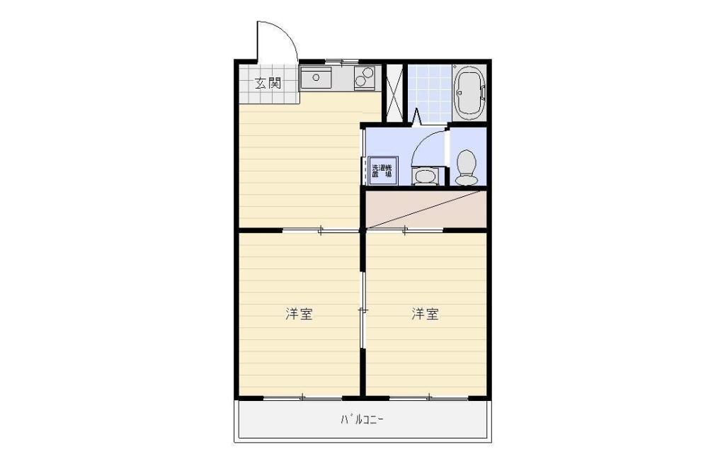 太陽ハイツ(2DK/3階)の間取り写真