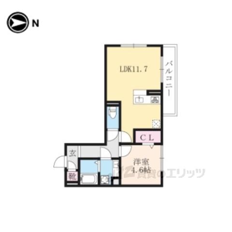 ハーミットクラブ(1LDK/2階)の間取り写真