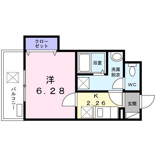 グラン スカイ(1K/3階)の間取り写真