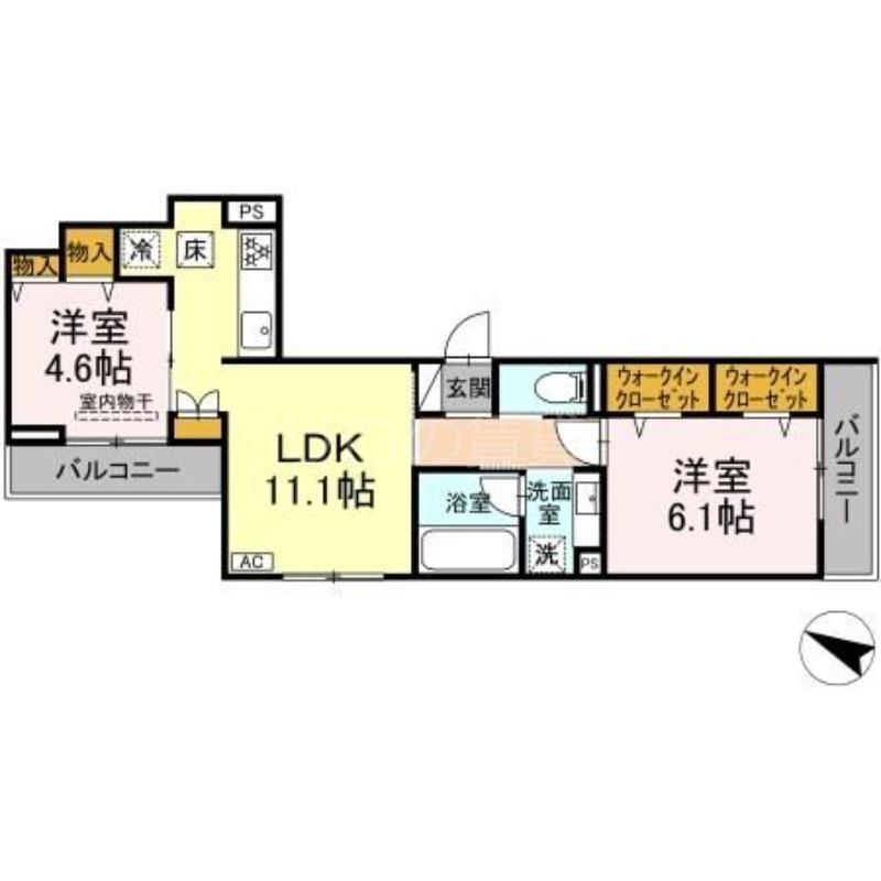 LUMIERE(2LDK/1階)の間取り写真