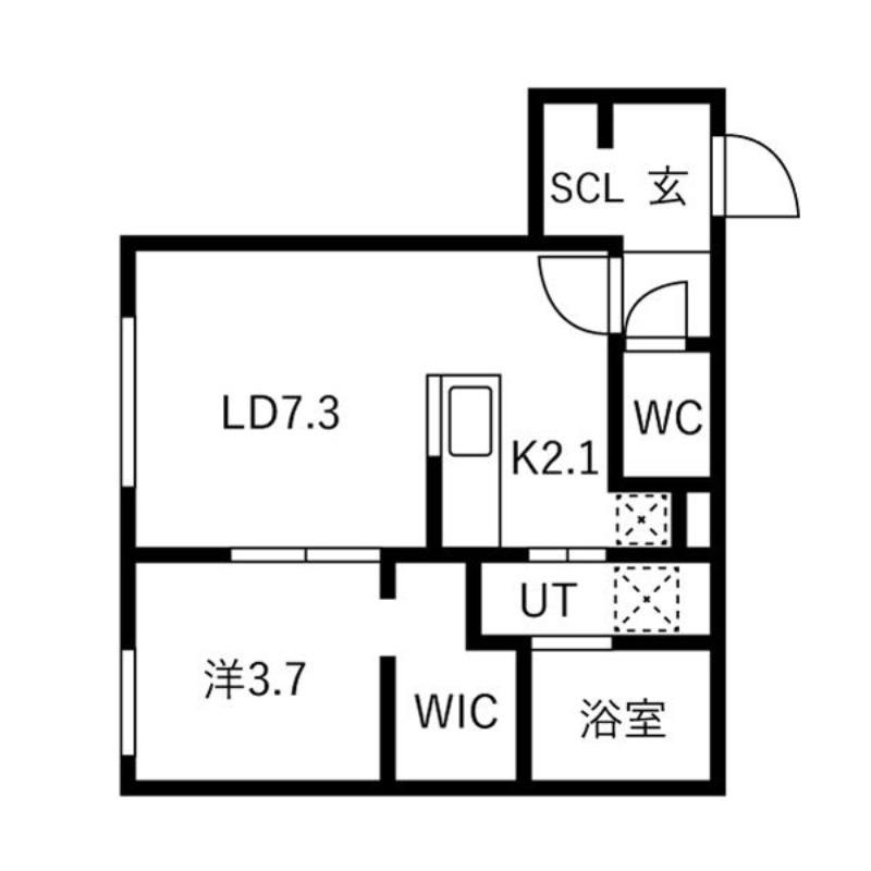 NOBLE VISTA 知事公館(1LDK/5階)の間取り写真