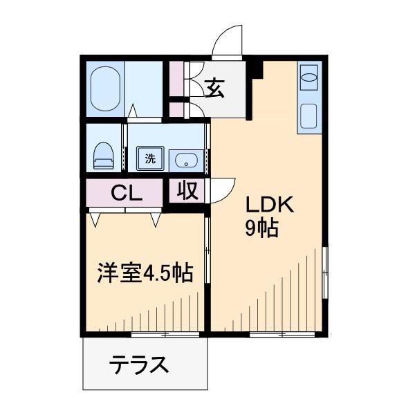 ノーブルハイム(1LDK/1階)の間取り写真