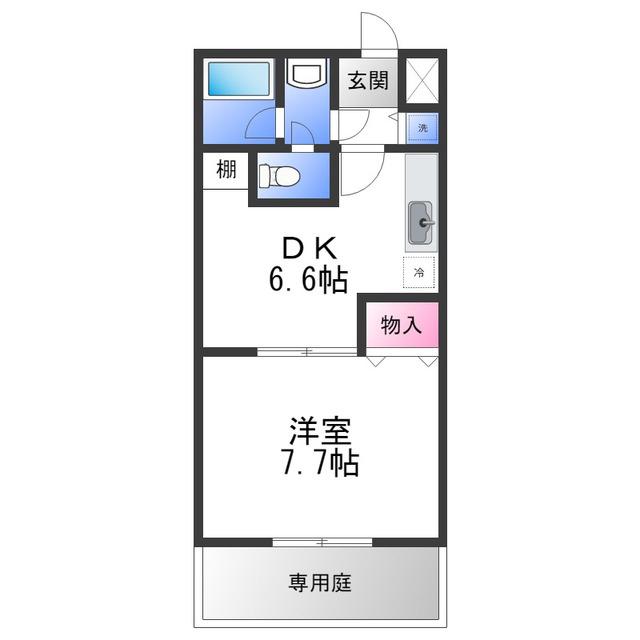 フジパレス式内町III番館(1DK/1階)の間取り写真