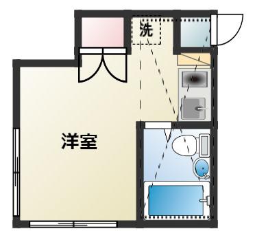 プランドールZAIZEN(ワンルーム/1階)の間取り写真