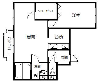 ステラガーデンB棟(1LDK/4階)の間取り写真
