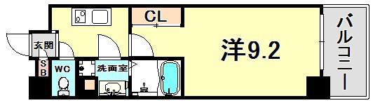 アスヴェル神戸元町II(1K/14階)の間取り写真
