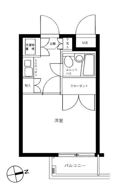 メインステージ大森海岸(1K/4階)の間取り写真