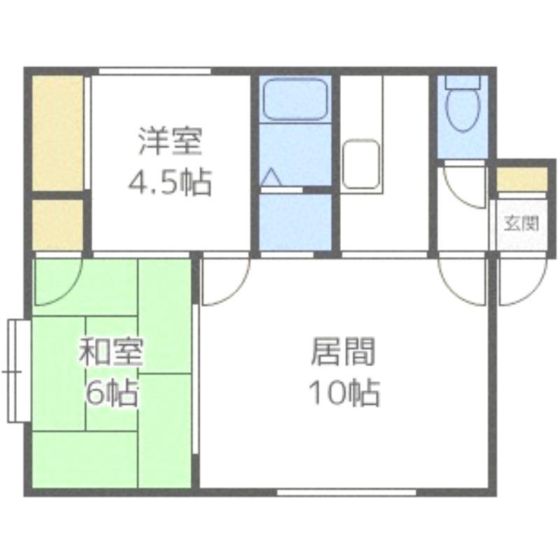 リバーハイムA棟(2LDK/1階)の間取り写真