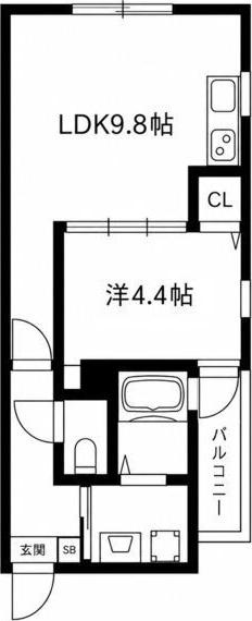 SUNNY COURTIII(1LDK/3階)の間取り写真