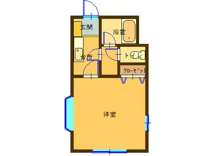 グランドハイツ壱番館(1K/1階)の間取り写真