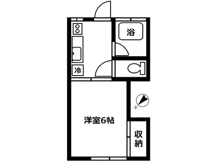 カレッジハイツ常見(1K/2階)の間取り写真