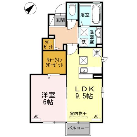 ポンパドール(1LDK/1階)の間取り写真