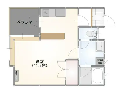 リポーズウィング(ワンルーム/2階)の間取り写真