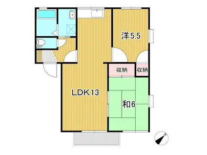 ヴィラ・エトワール A(2LDK/2階)の間取り写真