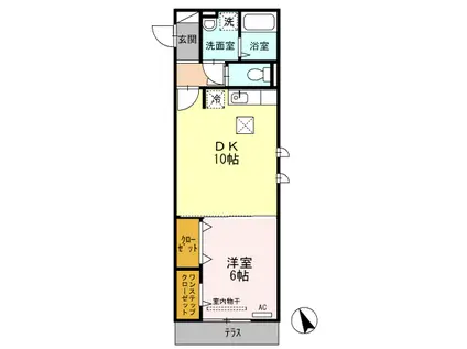 エスポワール(1LDK/3階)の間取り写真