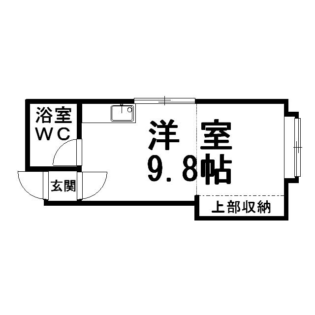 コーポ貝塚(ワンルーム/2階)の間取り写真
