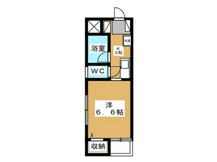 メゾンカゴミヤII(1K/1階)の間取り写真