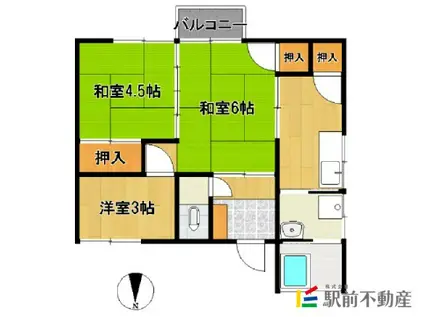 やよい荘(2SK/1階)の間取り写真