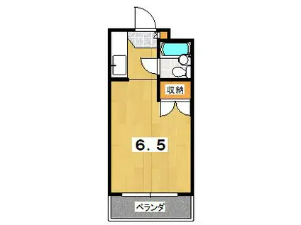 とみやグリーンレジデンス(ワンルーム/1階)の間取り写真