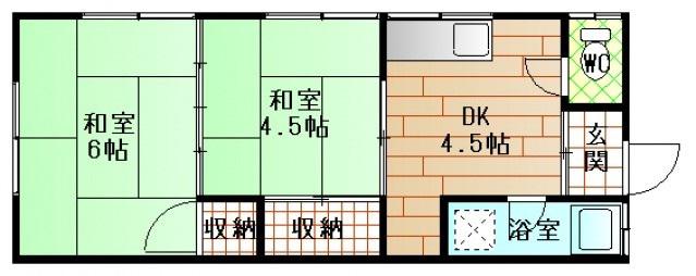 坪井ビル(2DK/2階)の間取り写真