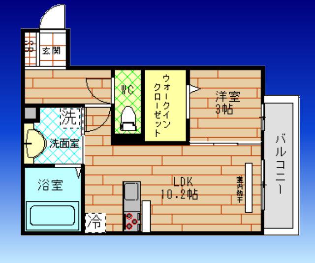 エクシードティアラ(1LDK/1階)の間取り写真