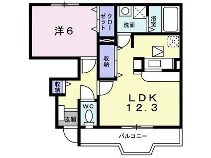 ウィッシュIII(1LDK/1階)の間取り写真