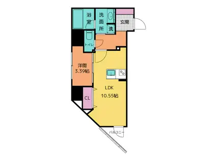 真砂町ソプラ(1LDK/4階)の間取り写真