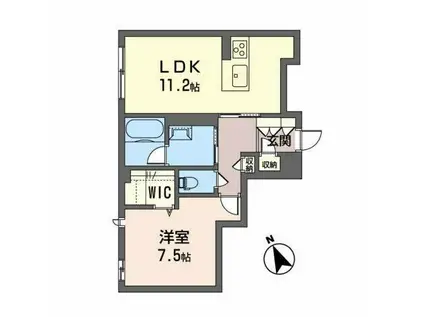 PROUDIII(1LDK/1階)の間取り写真