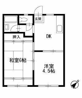 メゾンコロナード(2DK/2階)の間取り写真