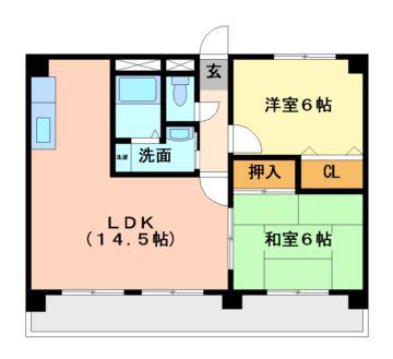 フルーヴ394(2LDK/2階)の間取り写真