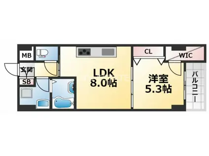 夢野アパートメント(1DK/3階)の間取り写真