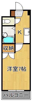 シャトレ穴生III(1K/4階)の間取り写真