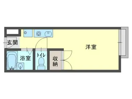 パレスNEGORO Ⅱ(1K/1階)の間取り写真