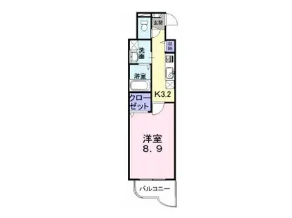 ルーブル・ベル(1K/1階)の間取り写真