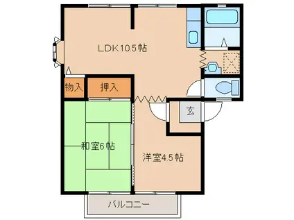 ハイツサンライフ(2LDK/1階)の間取り写真