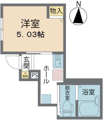 アヴニール(1K/1階)の間取り写真